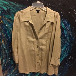 Tan Linen button down blouse